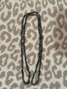Elegant Black Beaded Long Necklace - Women Jewelry